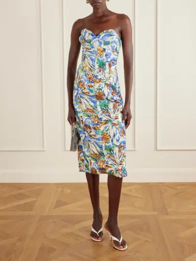 Rabanne Strapless Sequined Crepe Midi Dress | Thumbnail 2 Rabanne Strapless Sequined Crepe Midi Dress | Thumbnail 2