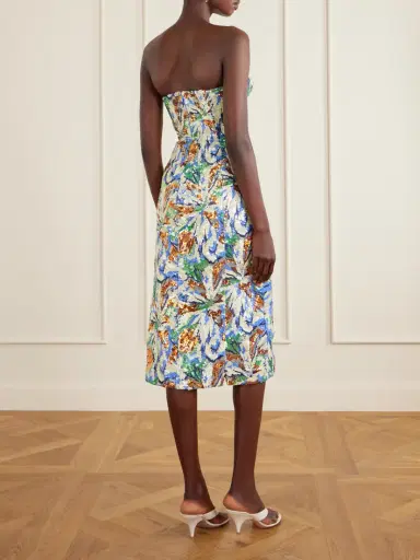 Rabanne Strapless Sequined Crepe Midi Dress | Thumbnail 3 Rabanne Strapless Sequined Crepe Midi Dress | Thumbnail 3