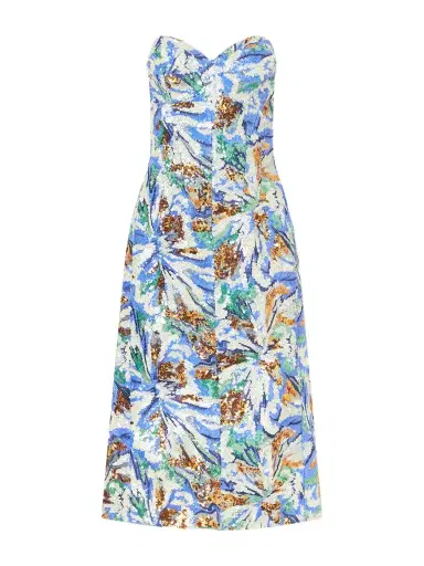 Rabanne Strapless Sequined Crepe Midi Dress | Thumbnail 1 Rabanne Strapless Sequined Crepe Midi Dress | Thumbnail 1