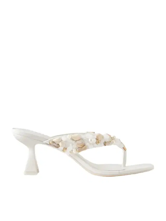 Cult Gaia Abi Bead-embellished Leather Thong Sandals