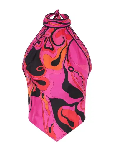 PUCCI Printed Silk-twill Halterneck Top | Thumbnail 1 PUCCI Printed Silk-twill Halterneck Top | Thumbnail 1