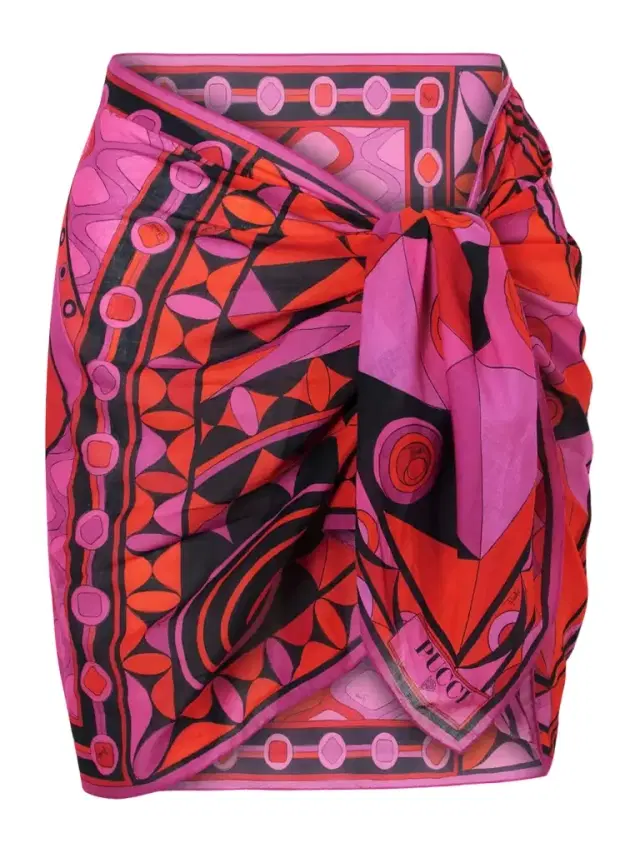 PUCCI Printed Self-tie Cotton Pareo
