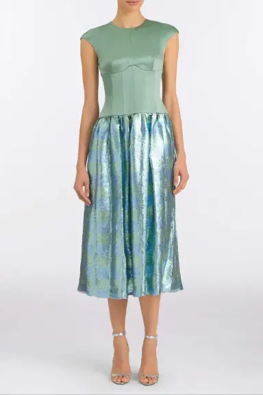 Markarian Aloe Gingham Sequin Drop Waist Dress | Thumbnail 3 Markarian Aloe Gingham Sequin Drop Waist Dress | Thumbnail 3