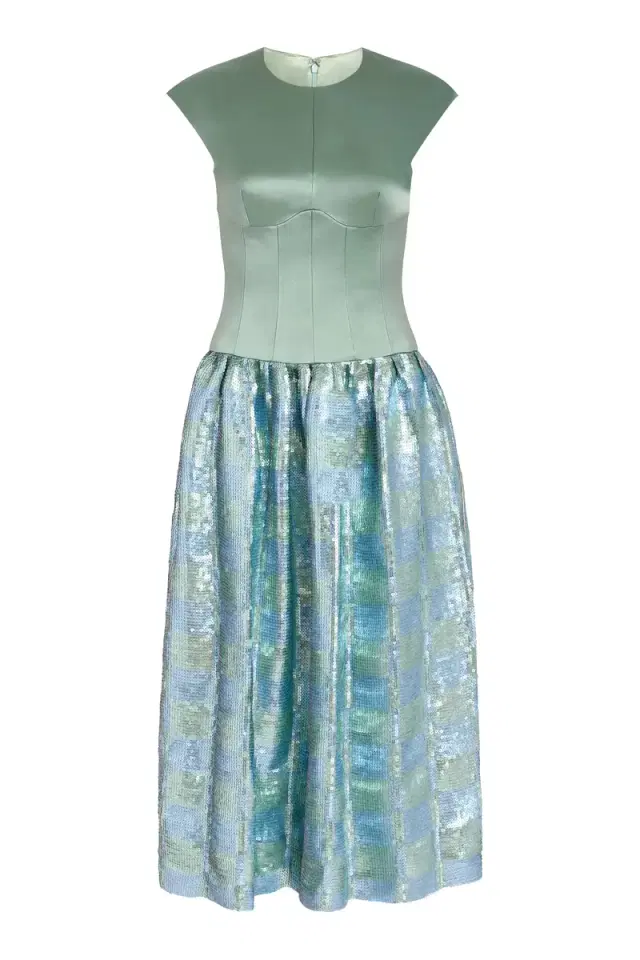 Aloe Gingham Sequin Drop Waist Dress