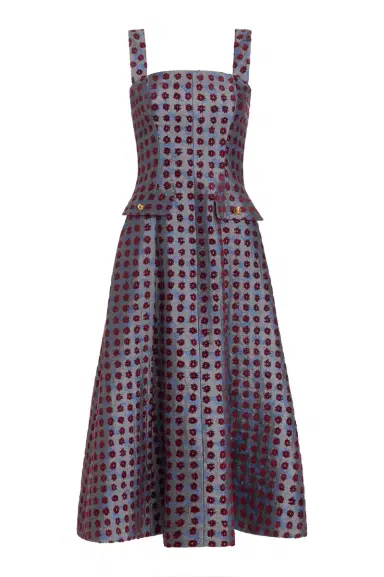 Markarian Birdie Teal Tapestry Midi Dress | Thumbnail 1 Markarian Birdie Teal Tapestry Midi Dress | Thumbnail 1