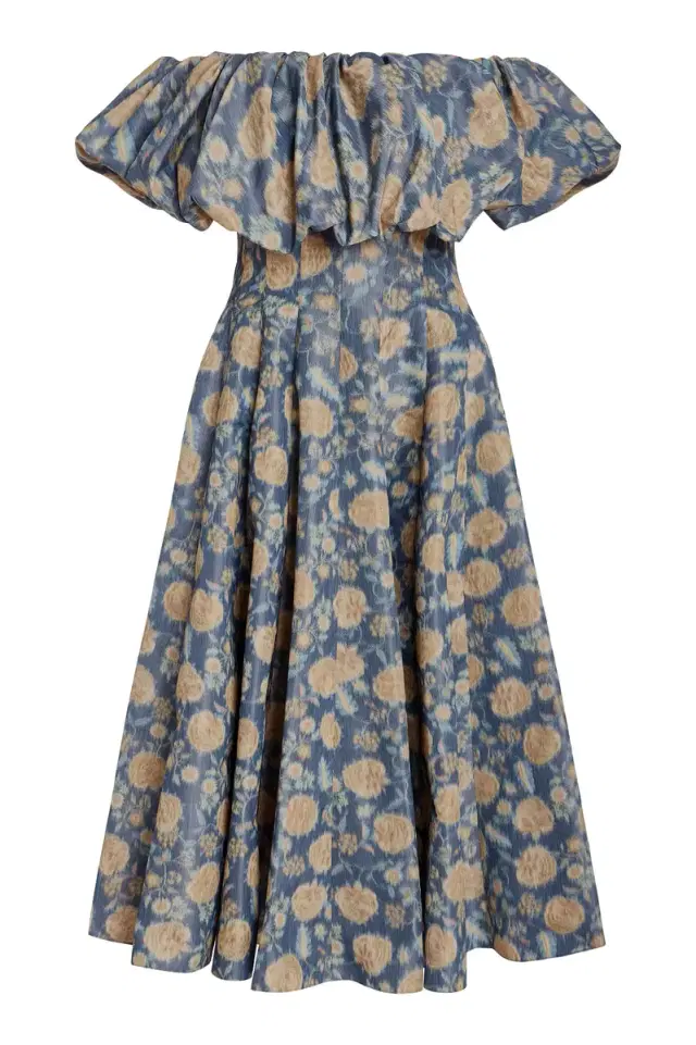 Freesia Dusk Marigold Ikat Midi Dress