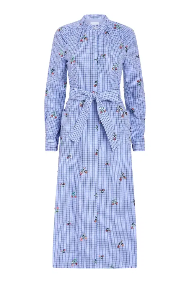 Gazania Sequin Embroidery Shirt Dress