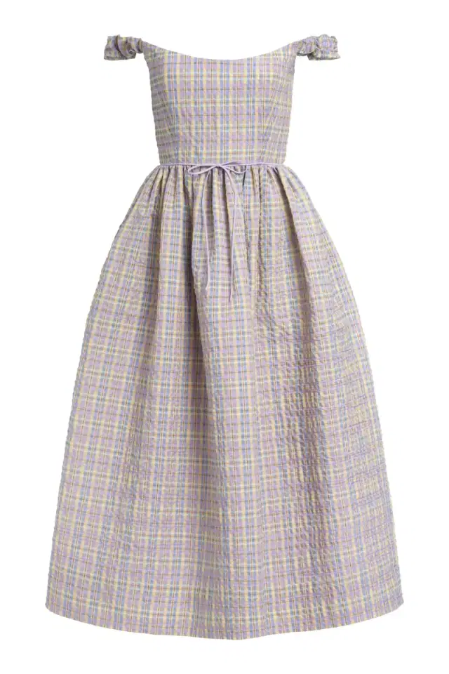 Ginger Pastel Plaid Midi Dress