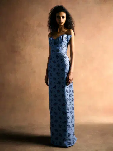Markarian Rita Navy Bouquet Gown | Thumbnail 3 Markarian Rita Navy Bouquet Gown | Thumbnail 3