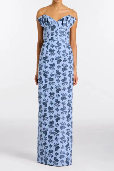 Markarian Rita Navy Bouquet Gown | Thumbnail 4 Markarian Rita Navy Bouquet Gown | Thumbnail 4