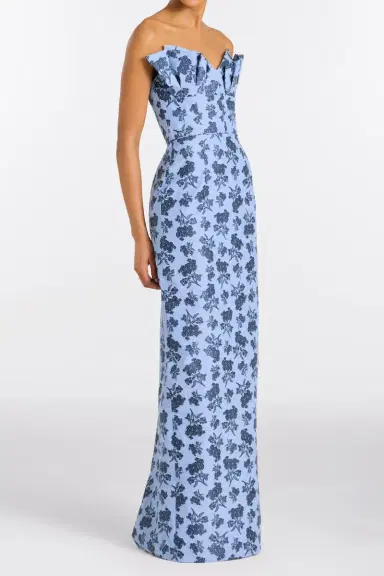 Markarian Rita Navy Bouquet Gown | Thumbnail 5 Markarian Rita Navy Bouquet Gown | Thumbnail 5