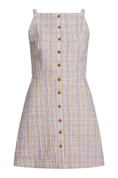 Markarian Skye Pastel Plaid Button Up Mini Dress | Thumbnail 1 Markarian Skye Pastel Plaid Button Up Mini Dress | Thumbnail 1