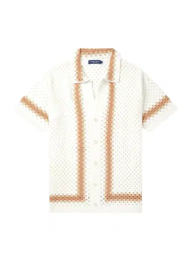 Frescobol Carioca Pinto Crocheted Cotton Shirt | Thumbnail 1