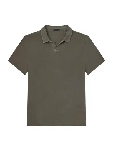 James Perse Open-Collar Cotton-Jersey Polo Shirt | Thumbnail 1