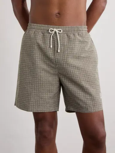 Brunello Cucinelli Straight-Leg Mid-Length Printed Swim Shorts | Thumbnail 2