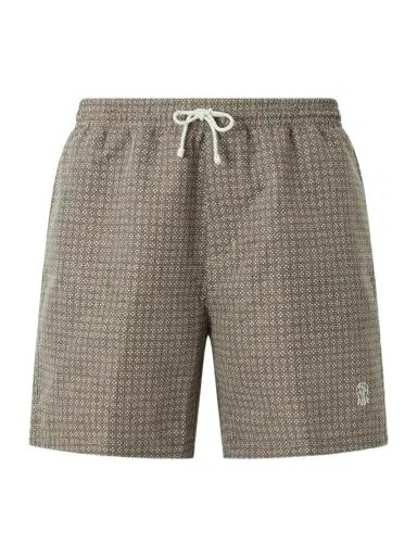 Brunello Cucinelli Straight-Leg Mid-Length Printed Swim Shorts | Thumbnail 1