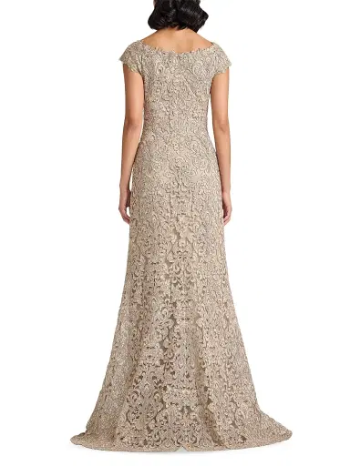 Tadashi Shoji Women's Hoyt Lotus Embroidered Tulle Gown - Pumice - Size 20 | Thumbnail 4