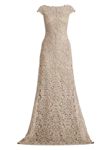 Tadashi Shoji Women's Hoyt Lotus Embroidered Tulle Gown - Pumice - Size 20 | Thumbnail 1
