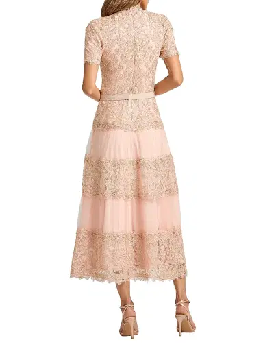 Tadashi Shoji Women's Stelly Lotus-Embroidered Tulle Cocktail Dress - Petal Gold - Size 16 | Thumbnail 4 Tadashi Shoji Women's Stelly Lotus-Embroidered Tulle Cocktail Dress - Petal Gold - Size 16 | Thumbnail 4