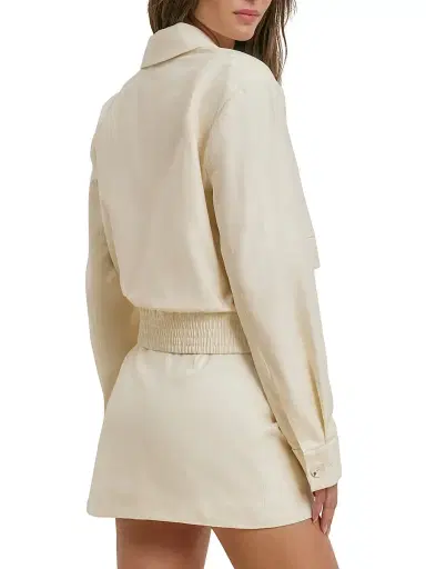 Favorite Daughter Women's The Farrah Cotton Notch Lapel Jacket - Cream - Size XL | Thumbnail 6 Favorite Daughter Women's The Farrah Cotton Notch Lapel Jacket - Cream - Size XL | Thumbnail 6
