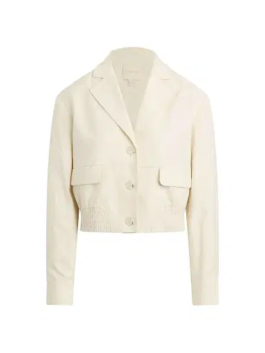 Favorite Daughter Women's The Farrah Cotton Notch Lapel Jacket - Cream - Size XL | Thumbnail 1 Favorite Daughter Women's The Farrah Cotton Notch Lapel Jacket - Cream - Size XL | Thumbnail 1