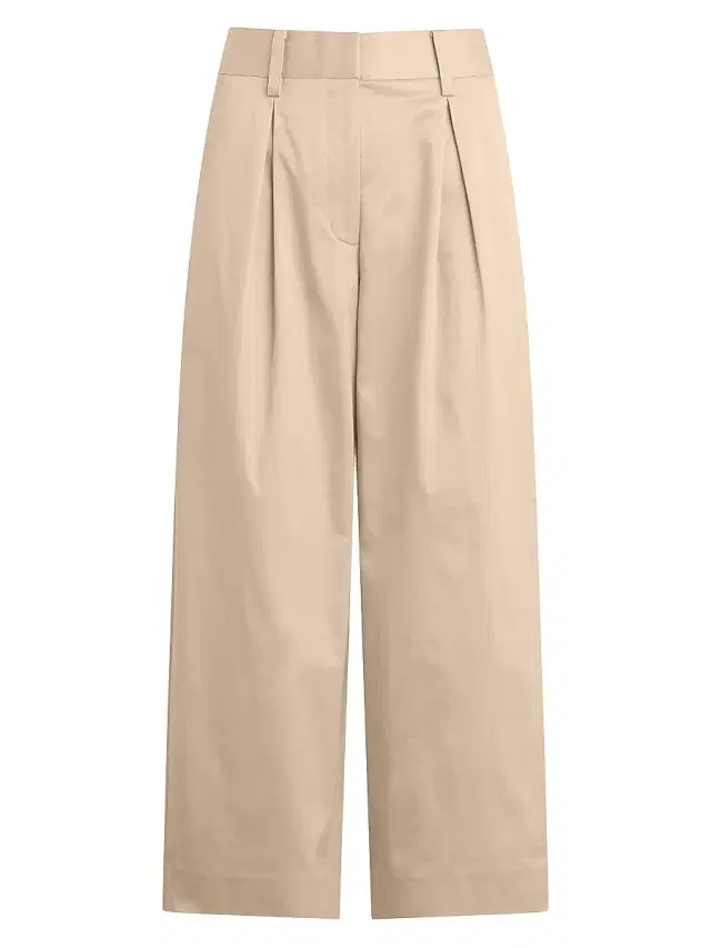 Favorite Daughter Women's The London High-Rise Wide-Leg Crop Trousers - Light Khaki