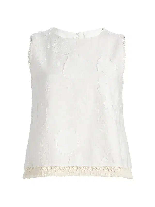 Johnny Was Women's Tobianne Crochet-Trim Floral Jacquard Blouse - White