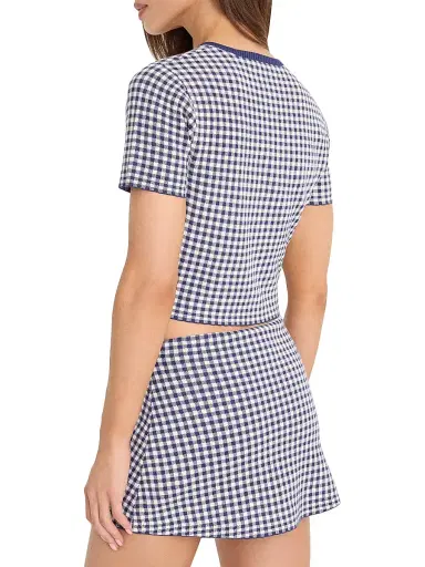 GOOD AMERICAN Women's The Keepsake Cardigan - Navy Gingham - Size XL | Thumbnail 5 GOOD AMERICAN Women's The Keepsake Cardigan - Navy Gingham - Size XL | Thumbnail 5
