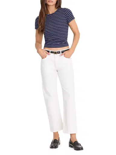 GOOD AMERICAN Women's Vintage Straight Ankle Jeans - White | Thumbnail 2