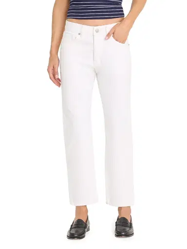 GOOD AMERICAN Women's Vintage Straight Ankle Jeans - White | Thumbnail 3