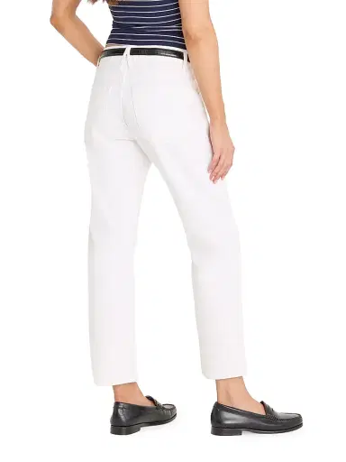 GOOD AMERICAN Women's Vintage Straight Ankle Jeans - White | Thumbnail 5