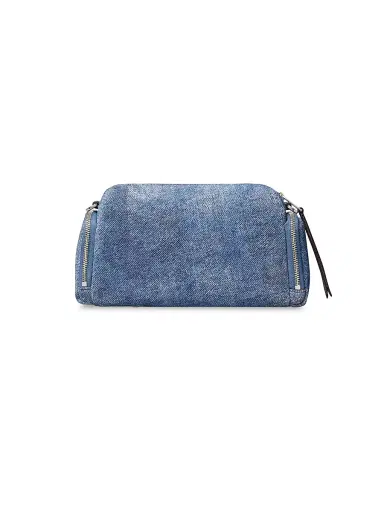 Tory Burch Women's Perry Denim-Print Suede Crossbody Bag | Thumbnail 4 Tory Burch Women's Perry Denim-Print Suede Crossbody Bag | Thumbnail 4