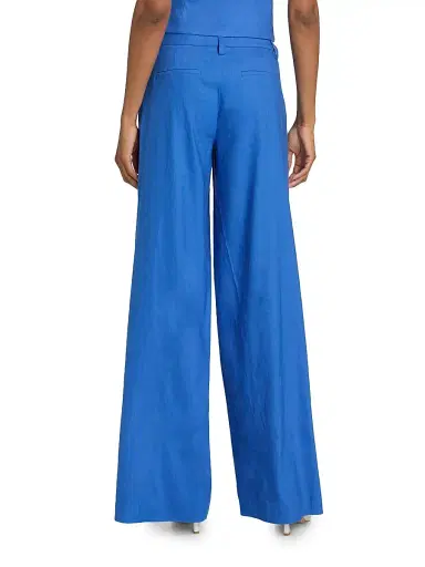 Alice + Olivia Women's Stu Linen-Blend Low-Rise Baggy Pants - Blue Iris - Size 12 | Thumbnail 5 Alice + Olivia Women's Stu Linen-Blend Low-Rise Baggy Pants - Blue Iris - Size 12 | Thumbnail 5