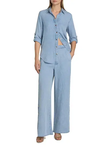 Generation Love Women's Gillian Denim Shirt - Light Blue - Size XL | Thumbnail 2
