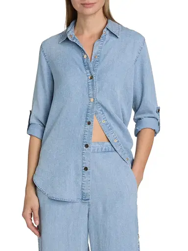 Generation Love Women's Gillian Denim Shirt - Light Blue - Size XL | Thumbnail 3