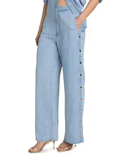 Generation Love Women's Josalyn High-Rise Wide-Leg Pants - Light Blue - Size XL | Thumbnail 4 Generation Love Women's Josalyn High-Rise Wide-Leg Pants - Light Blue - Size XL | Thumbnail 4