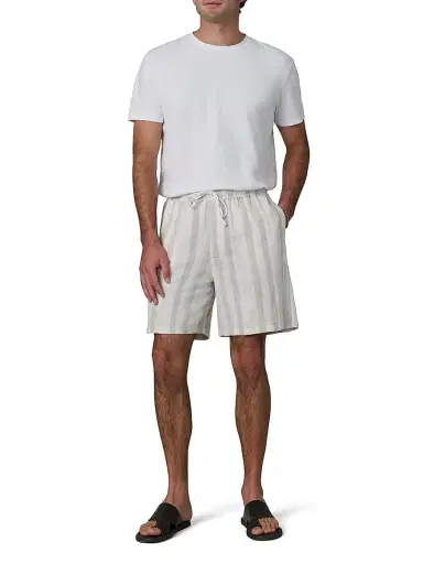 Joe's Jeans Men's Cabana Dobby Striped Cotton-Linen Shorts | Thumbnail 2 Joe's Jeans Men's Cabana Dobby Striped Cotton-Linen Shorts | Thumbnail 2