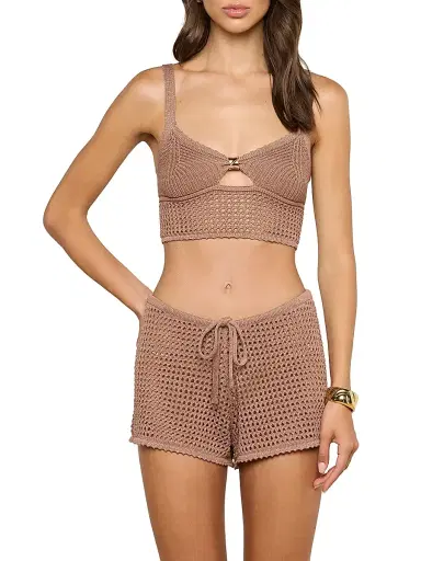 L'Agence Women's Tracy Pointelle-Knit Bralette - Hazelnut - Size XXL | Thumbnail 4 L'Agence Women's Tracy Pointelle-Knit Bralette - Hazelnut - Size XXL | Thumbnail 4