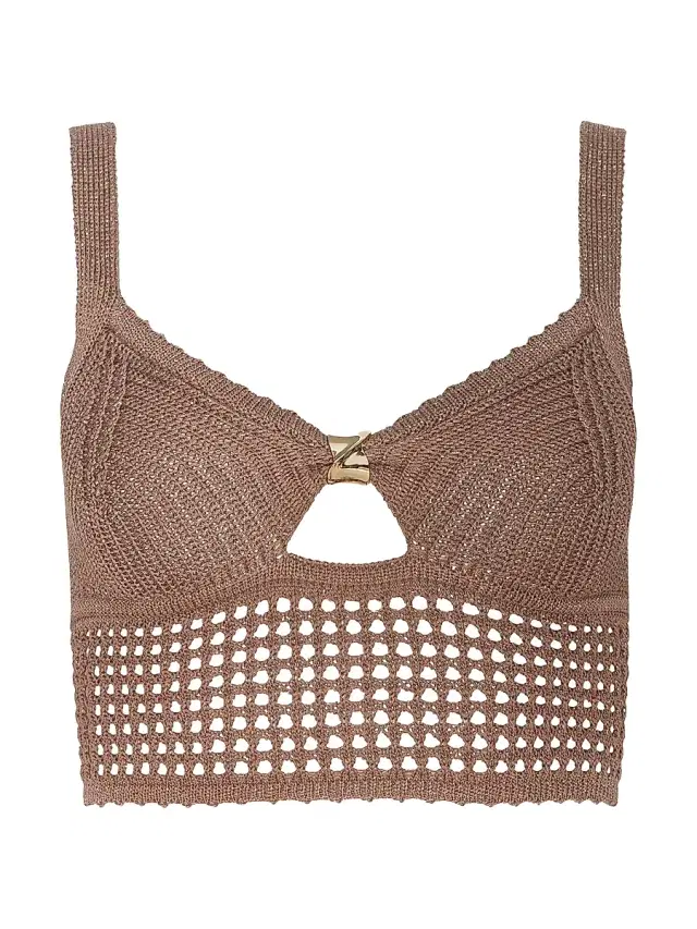 L'AGENCE Women's Tracy Pointelle-Knit Bralette - Hazelnut