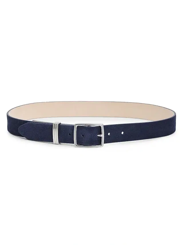 rag & bone Women's X Boyfriend 2.0 Suede Belt - Navy Suede