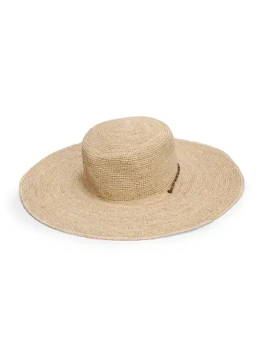 rag & bone Women's Frankie Raffia Boater Hat - Natural Crochet - Size Large | Thumbnail 2 rag & bone Women's Frankie Raffia Boater Hat - Natural Crochet - Size Large | Thumbnail 2