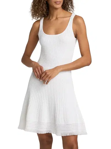 rag & bone Women's Ayan Fringe-Trim Rib-Knit Minidress | Thumbnail 3 rag & bone Women's Ayan Fringe-Trim Rib-Knit Minidress | Thumbnail 3