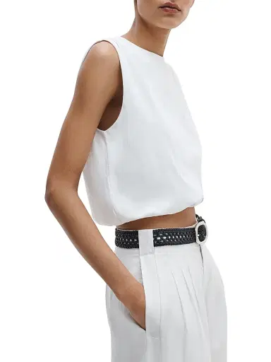 rag & bone Women's Mica Bubble-Hem Cotton Crop Top | Thumbnail 4 rag & bone Women's Mica Bubble-Hem Cotton Crop Top | Thumbnail 4