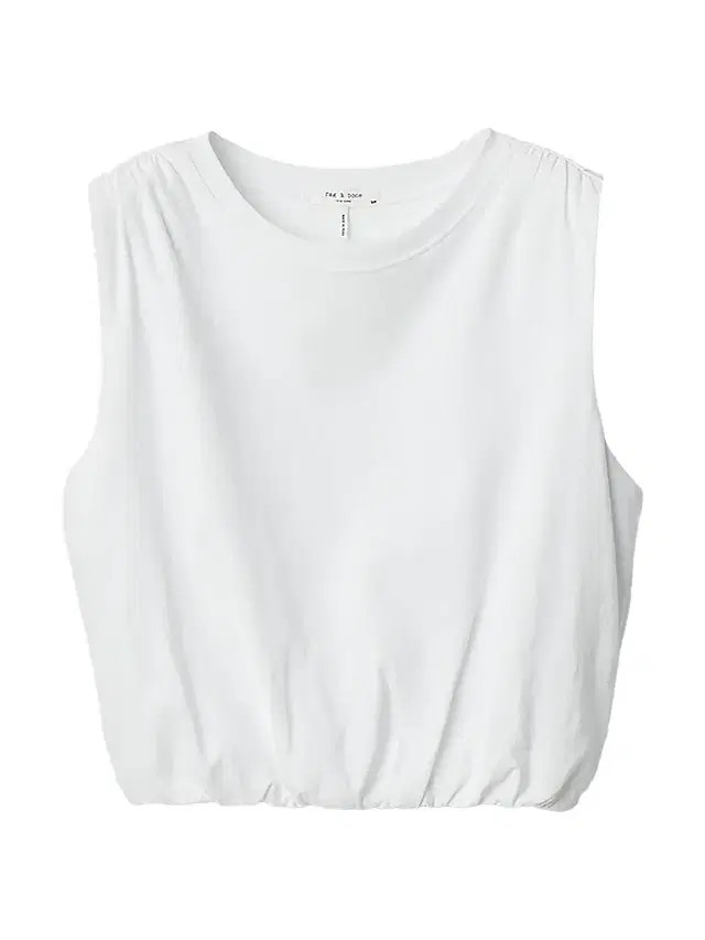 Women's Mica Bubble-Hem Cotton Crop Top - White
