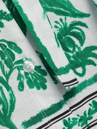 Milly Women's Juni Floral Tile Linen Minidress - Green White | Thumbnail 7