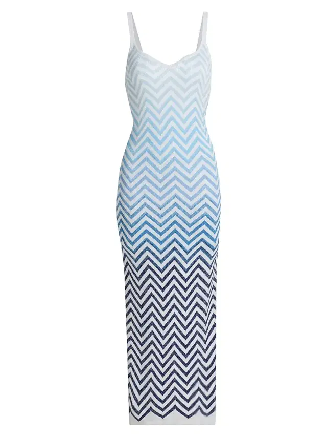 Milly Women's Mica Gradient Zigzag Cover-Up Dress - Blue Multi