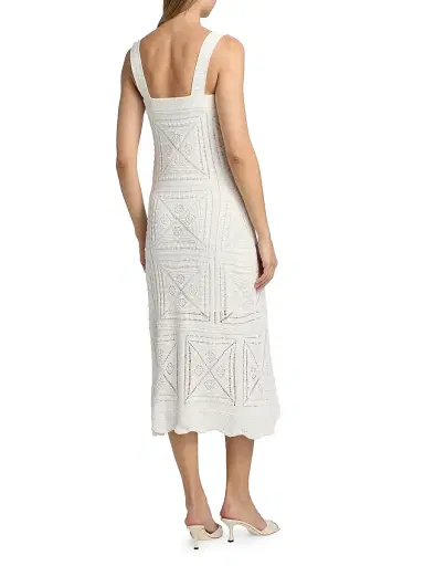 Milly Women's Mena Knit Midi-Dress - Ecru - Size XL | Thumbnail 5 Milly Women's Mena Knit Midi-Dress - Ecru - Size XL | Thumbnail 5