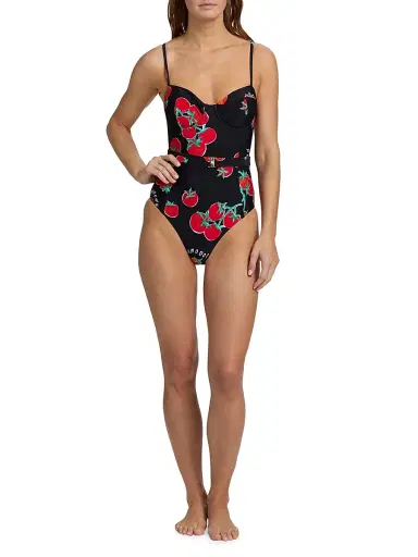 Milly Women's Pomodoro Belted One-Piece Swimsuit - Size Large | Thumbnail 2 Milly Women's Pomodoro Belted One-Piece Swimsuit - Size Large | Thumbnail 2