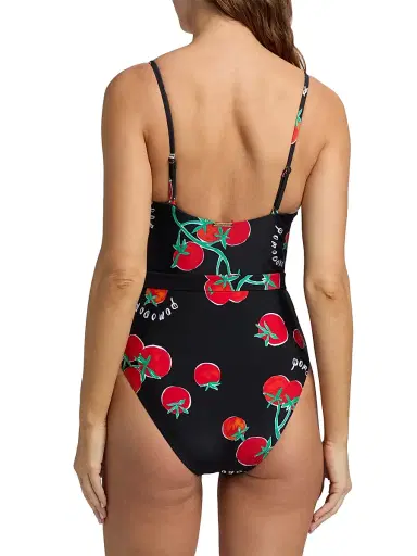 Milly Women's Pomodoro Belted One-Piece Swimsuit - Size Large | Thumbnail 4 Milly Women's Pomodoro Belted One-Piece Swimsuit - Size Large | Thumbnail 4