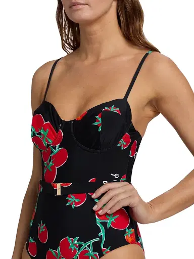 Milly Women's Pomodoro Belted One-Piece Swimsuit - Size Large | Thumbnail 5 Milly Women's Pomodoro Belted One-Piece Swimsuit - Size Large | Thumbnail 5